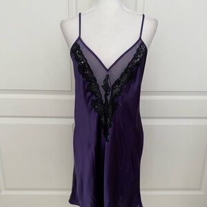 Cacique Purple Satin Lace Slip Dress 14/16 – Sexy Nightie Lingerie